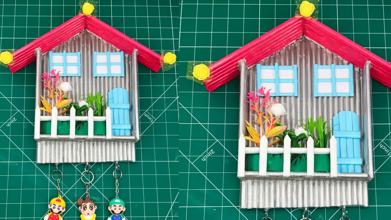 Key Holder Make at Home | Key Holder Craft Ideas | Key Stand making -Key Holder From waste material 