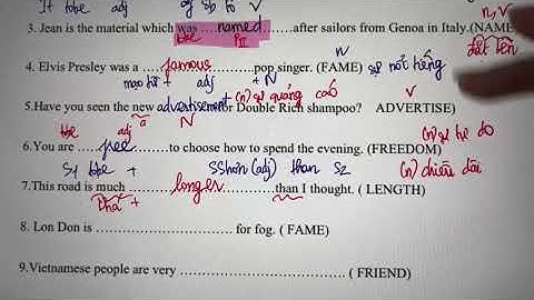 TỪ LOẠI WORD FORMATION