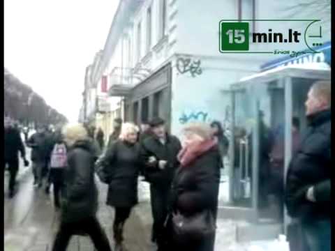 15min.lt - Mitinge Kaune policijos daugiau nei protestuotojų (2009-01-22)
