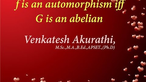 f is an automorphism if and only if G is abelian