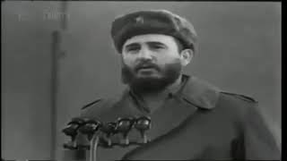 Хроника СССР,  1962. Глава Кубы Фидель Кастро,  пламенно выступил на  большом митинге в Москве
