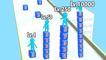 Level Up Rider - Match Game, Level Up Numbers Stack Master Max Level 1-16 Gameplay Walkthrough Part1