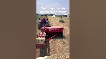 Helping my friend bale hay #tractor #farming