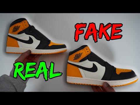 REAL VS FAKE!  NIKE AIR JORDAN 1 HIGH TAXI SNEAKER COMPARISON!