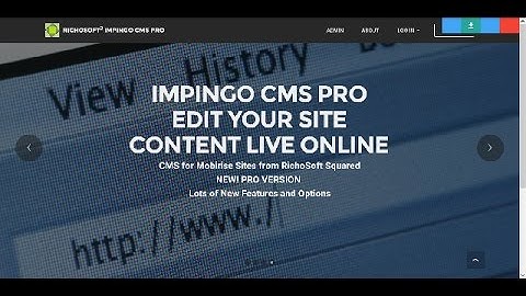 Impingo CMS PRO for Mobirise Sites Preview