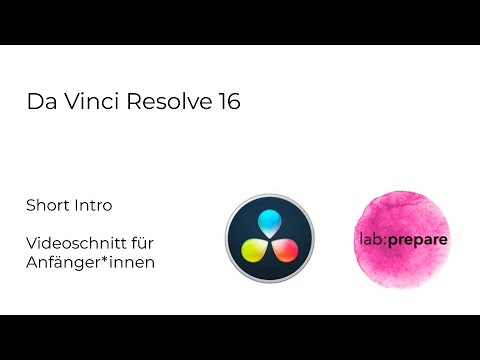 Videoschnitt Einführung mit Da Vinci Resolve