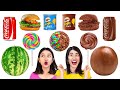 MAKANAN DARI COKELAT VS ASLI VS REAL || Tantangan Makanan Yang Menggiurkan oleh 123 GO! GOLD