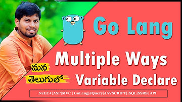 Multiple Ways to Declare Variables in Go Lang  | Go Telugu tutorial