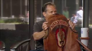 James Remar wearing the warriors movie leather vest from The Warriors movie on The Rich Eisen Show.