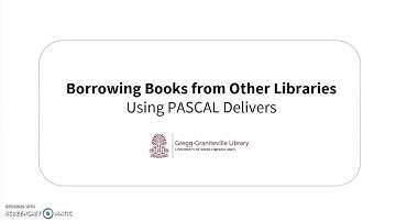 Borrowing Books from Other Libraries - PASCAL Delivers