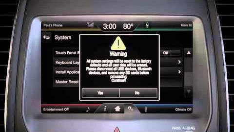 SYNC® with MyFord Touch® System and Settings - Master Reset