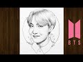 كيفية رسم جيهوب من فرقه BTS بالخطوات How To Draw J Hope BTS Step By Step 