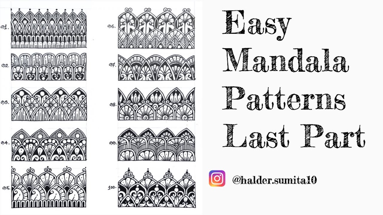 100 Easy Mandala Patterns For Beginners || Last Part||
