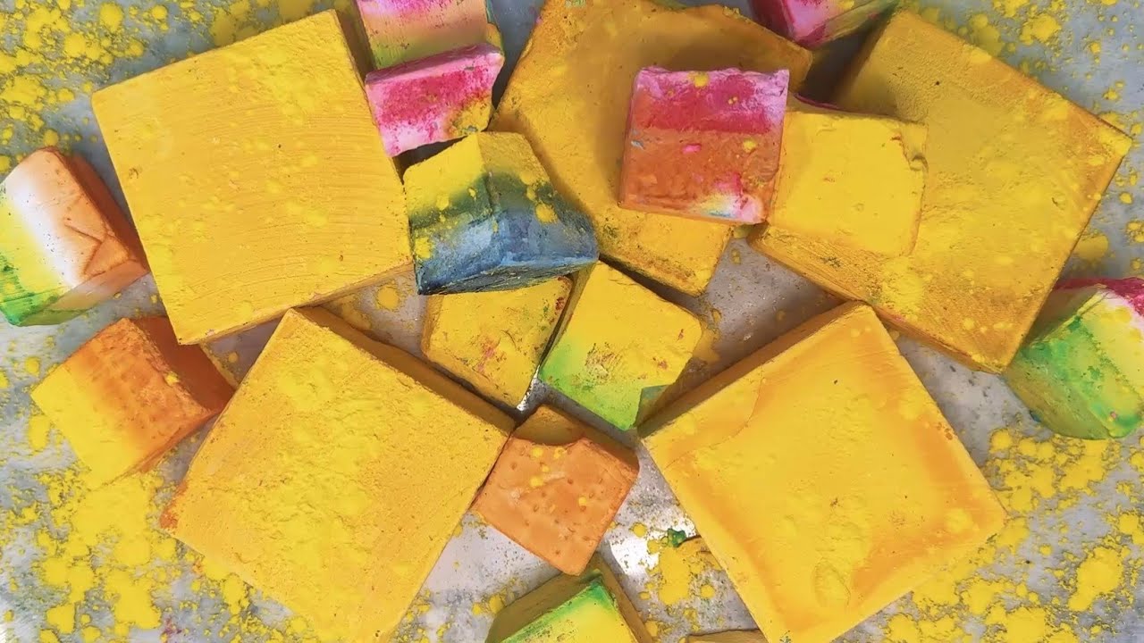 Gymchalk ASMR | lightly dyed & multi dyed blocks ASMR 