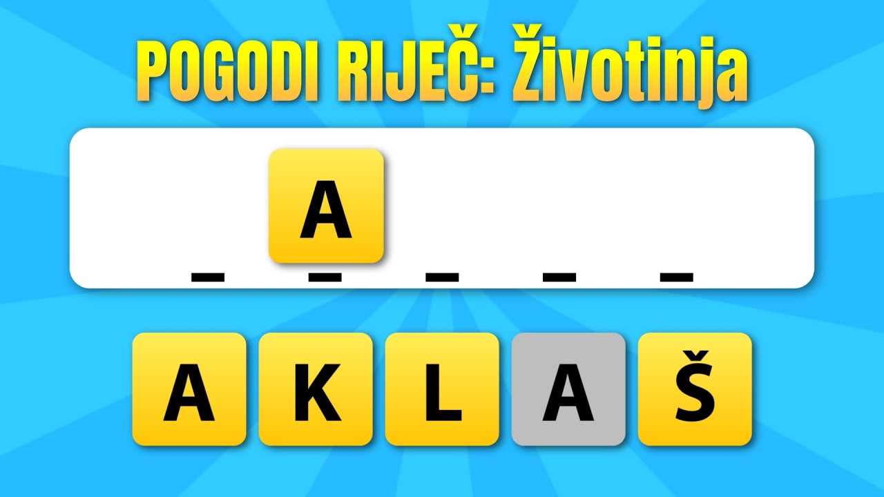 POGODI RIJEČ od 5 SLOVA! ➡️ Da li ćes uspjeti 100%? 🧠
