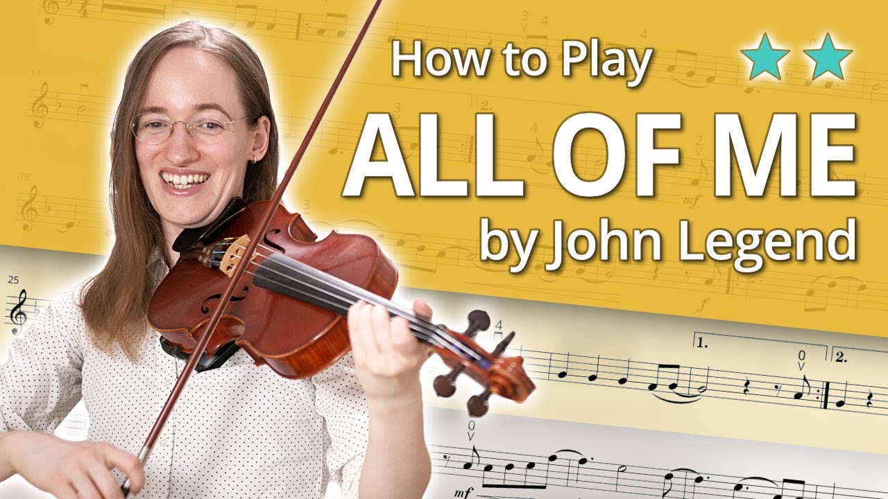 How to Play All of Me - John Legend | Intermediate Tutorial | Violin Sheet Music + Accompaniment