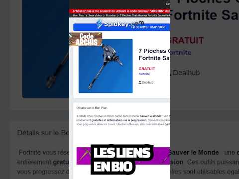 ces 7 Pioches GRATUITES pour Tous Fortnite Super #shorts