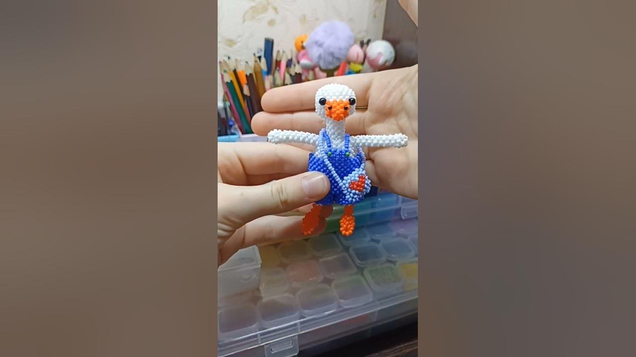 Гусь из бисера 💗🦢 #рекомендации #бисер #подпишисьнаменя #гусь - YouTube