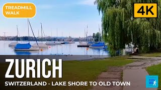 Zurich 4K Morning Walk — Lake Zurich Shore to Old Town, Switzerland
