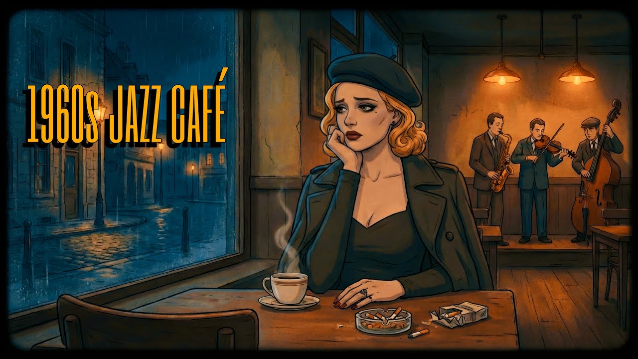 1960s Jazz Café Ambience | Rainy Night, Smoky Noir & Cool Jazz