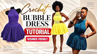 🧶 EASY CROCHET DRESS TUTORIAL | FULL STEP-BY-STEP/ BEGINNER FRIENDLY