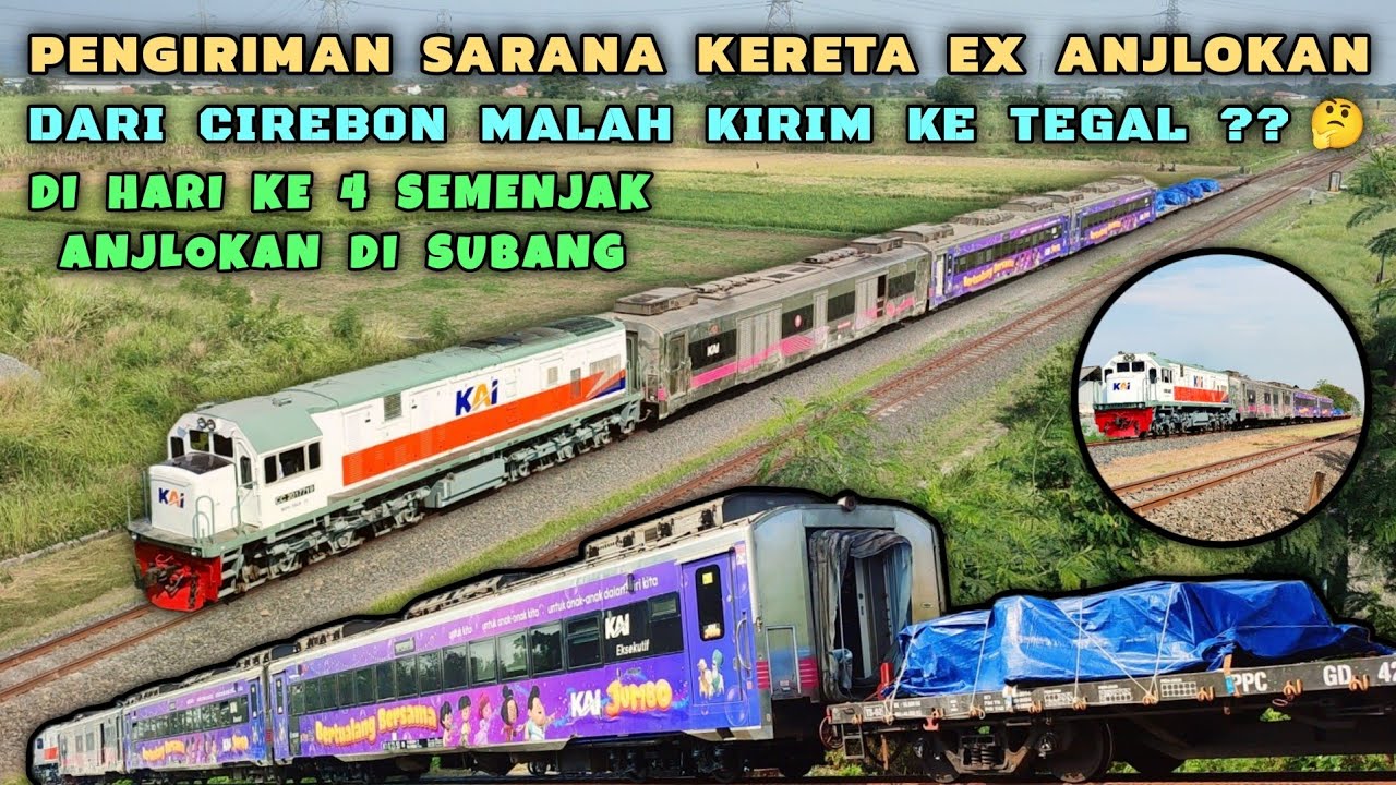 SARANA KERETA ARGO BROMO ANGGREK BEKAS ANJLOKAN DI PEGADEN BARU DIKIRIM DARI CIREBON MENUJU TEGAL !?