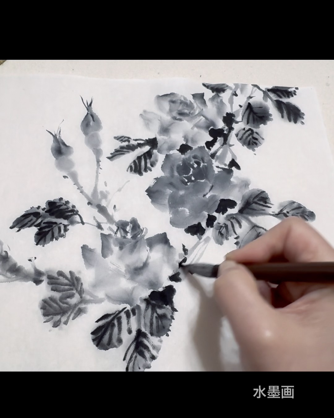 水墨画で『蔓薔薇』 #inkpainting #timelapse #japan - YouTube