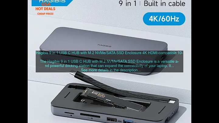 1005005631847488 Hagibis 9 in 1 USB C HUB with M 2 NVMe SATA SSD Enclosure 4K HDMI comp