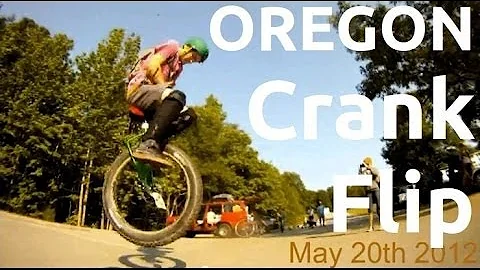 1st Oregon Unicycle Crank Flip | Woodrow Savage