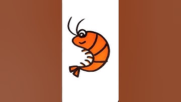 Draw S to Shrimp 🦐 easy drawing step by step for kids #kids #easydrawing #stepbystep #shrimp