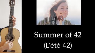 Summer of 42 (L’été 42), M. Legrand. Arrangement for guitar with tutorial, sheet and tab