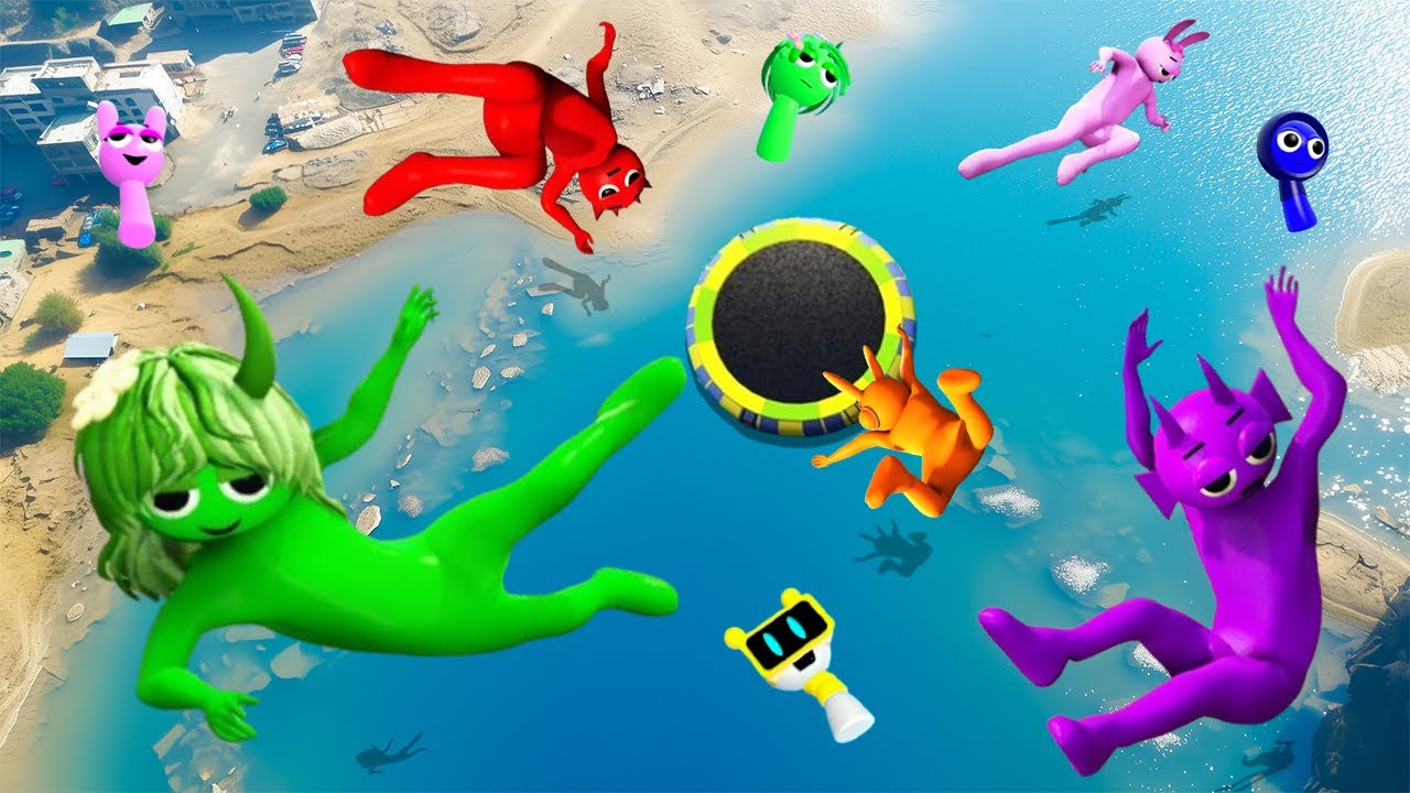 GTA 5 Incredibox Sprunki Team Jumping Ragdolls and Falls! [Funny Moments]