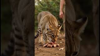 🍖What Happens When a Human Feeds a Hungry Wild Cat🐾