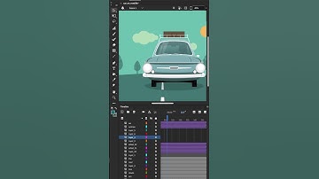 Car on The Road animation in Adobe Animate #adobetutorial #adobeanimate #animate  #animationtutorial