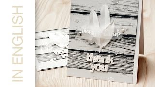Custom foam stamps with dies. Thank you card