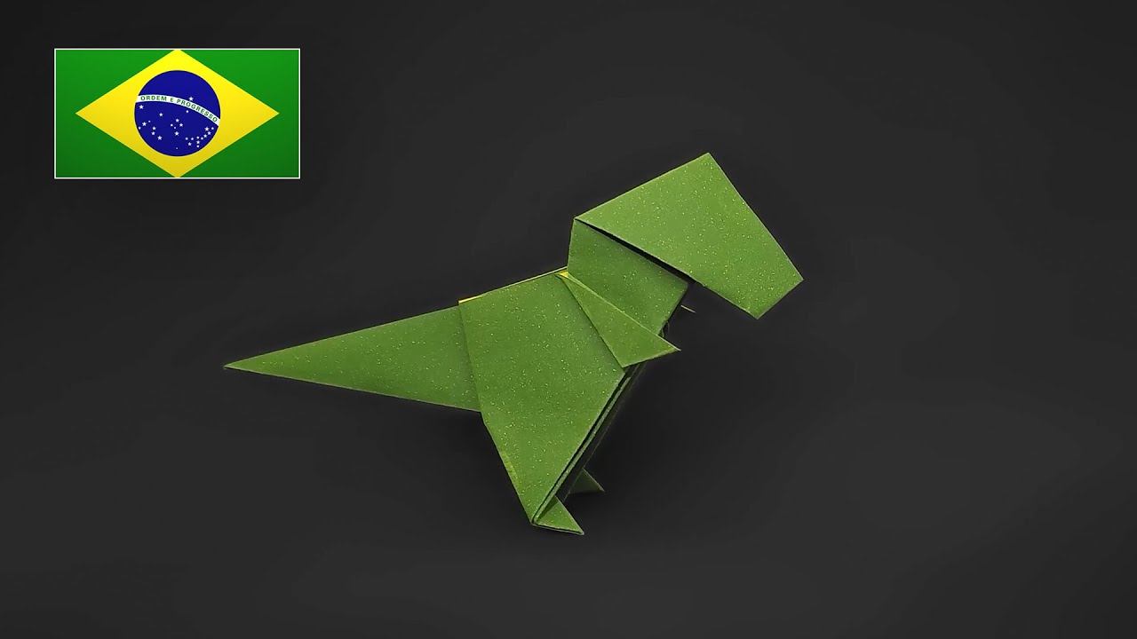 Origami de Dinossauro: T-Rex (Tiranossauro) - Tutorial PT-BR