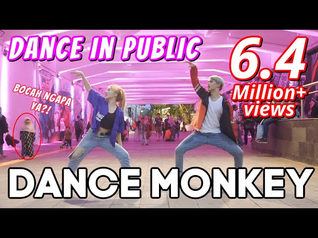 DANCE MONKEY in PUBLIC | Natya, Naissa, Rendy class=