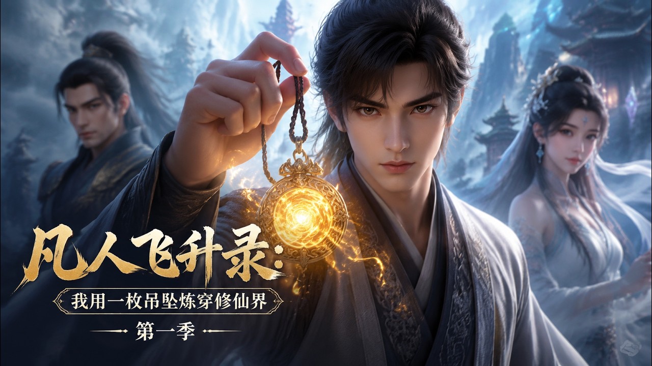 AI短剧💥《凡人飞升录：我用一枚吊坠炼穿修仙界第一季》 少年误判入废谷，祖传吊坠觉醒混沌，秦天逆势飞升仙途！#AI短剧 #短剧 #短剧全集 #甜宠 #女频  #柑橘短剧社
