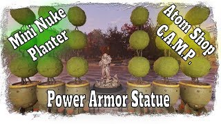 Fallout 76 Atom Shop C.A.M.P. Items - Power Armor Statue and Mini Nuke  Planter