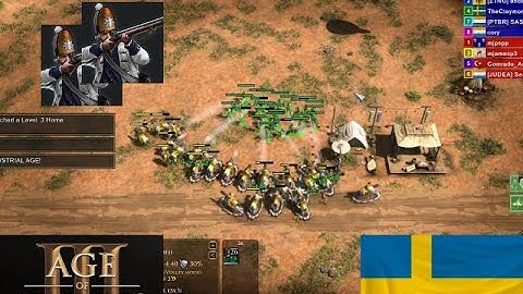 AOE3DE: Massive Eco and Giant Grenadiers FTW!!! Sweden 4v4.