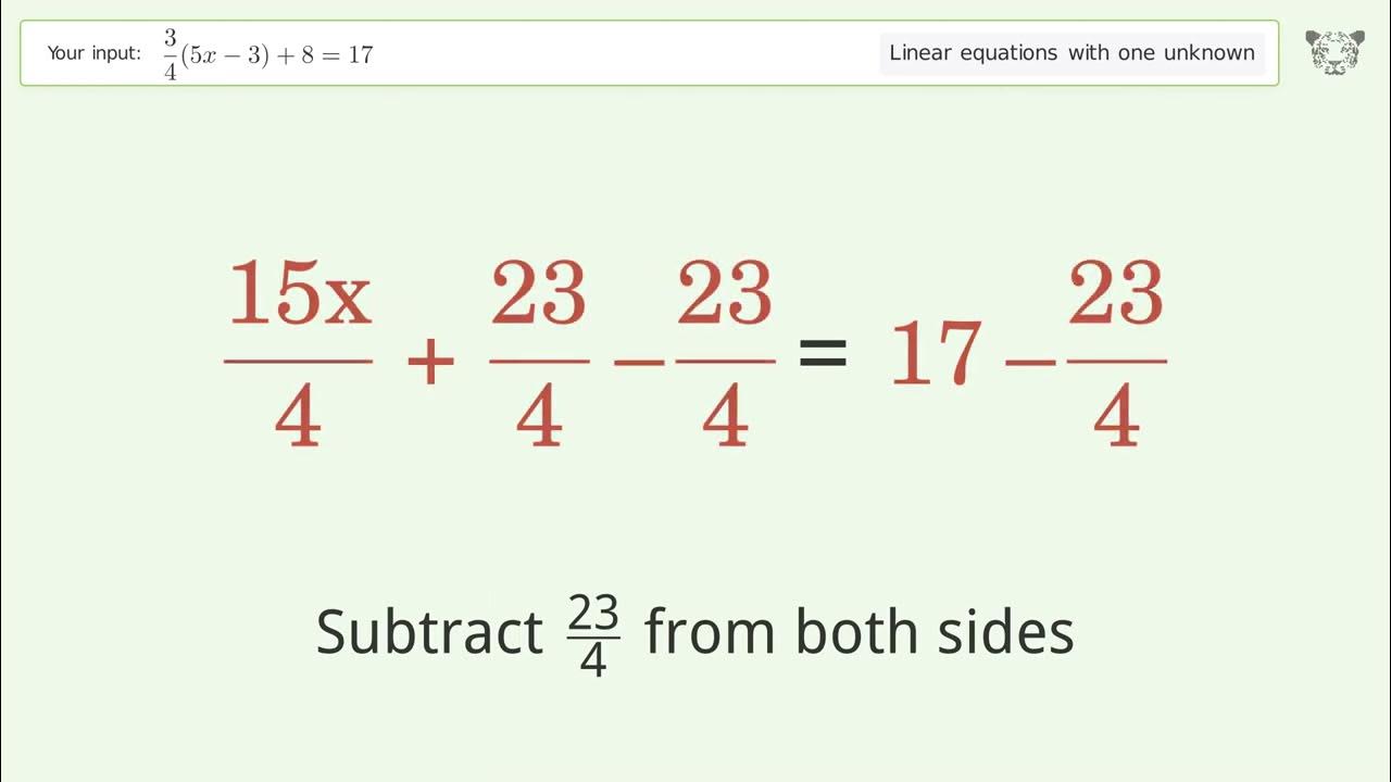 Linear Equation With One Unknown Solve 3 4 5x 3 8 17 Step by step linear-equation-with-one-unknown-solve-3-4-5x-3-8-17-step-by-step