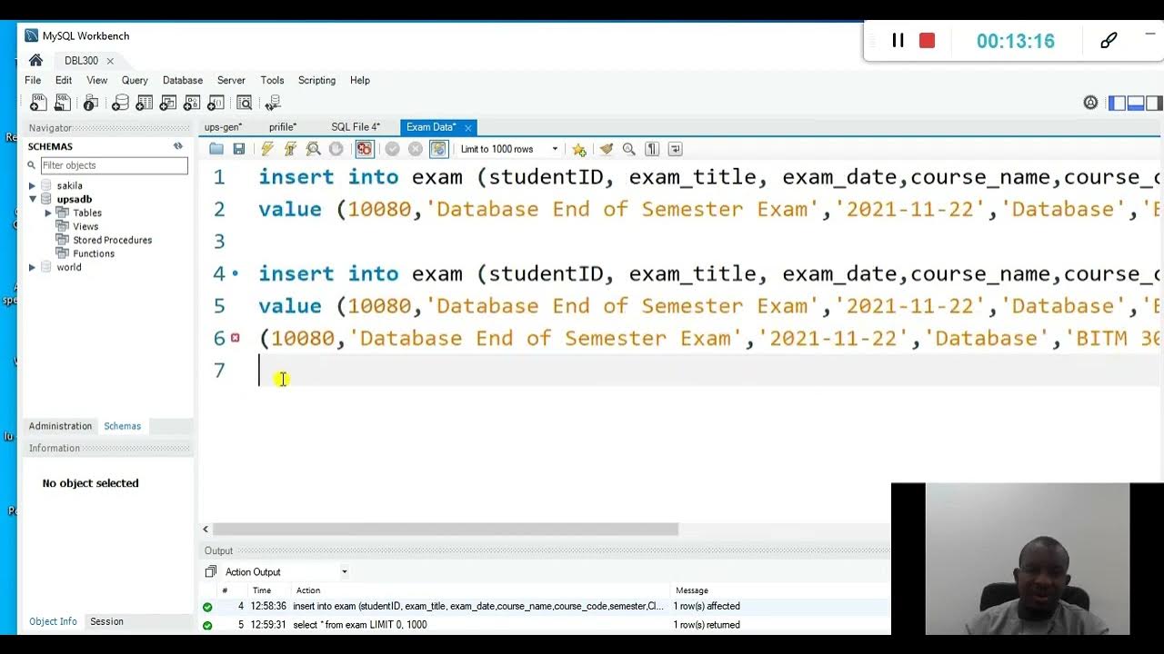 Entering Data into MySQL Database - YouTube