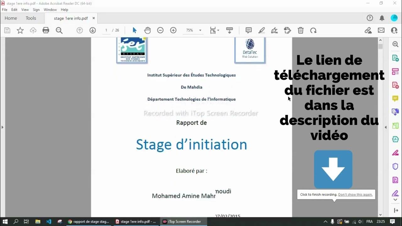 Rapport de stage d'initiation boite de développement  ISET Mahdia