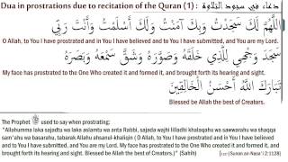 Dua during sajda tilawah (prostration due to recitation of quran) [1]