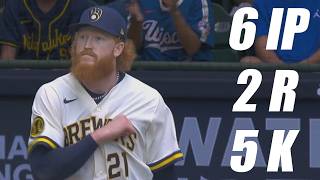 Dustin May Throws 6 Strong Innings for the Win in His First Start with the Brewers!