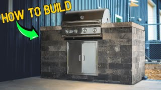 Building an Outdoor Kitchen Grill Island at Our Landscaping Shop!