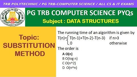 Q61 Substitution method DataStructu Tamil / PG TRB ComputerScience / TRB Polytechnic CSE / PG TRB CS