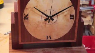 DIY, Mantel clock making, using plywood and veneer. Shellac used for finishing, multi coats of shellac ( french finishing)