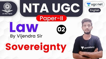 NTA UGC NET 2020 (Paper-2) | Law by Vijendra Sir | Sovereignty