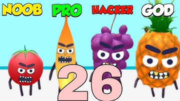 NOOB vs PRO vs HACKER in Hit Tomato 3D - All Levels Gameplay, New Fun Games (Android, iOS)